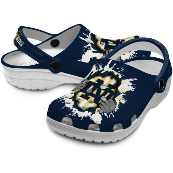 Custom Notre Dame Fighting Irish Gripping Hand Crocs Latest Model