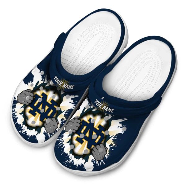 Custom Notre Dame Fighting Irish Gripping Hand Crocs Trendy