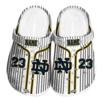 Custom Notre Dame Fighting Irish Pinstripe Pattern Crocs Best selling