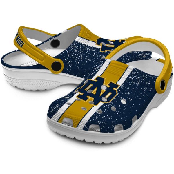 Custom Notre Dame Fighting Irish Vertical Stripes Crocs Latest Model