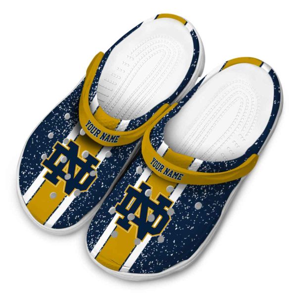 Custom Notre Dame Fighting Irish Vertical Stripes Crocs Trendy