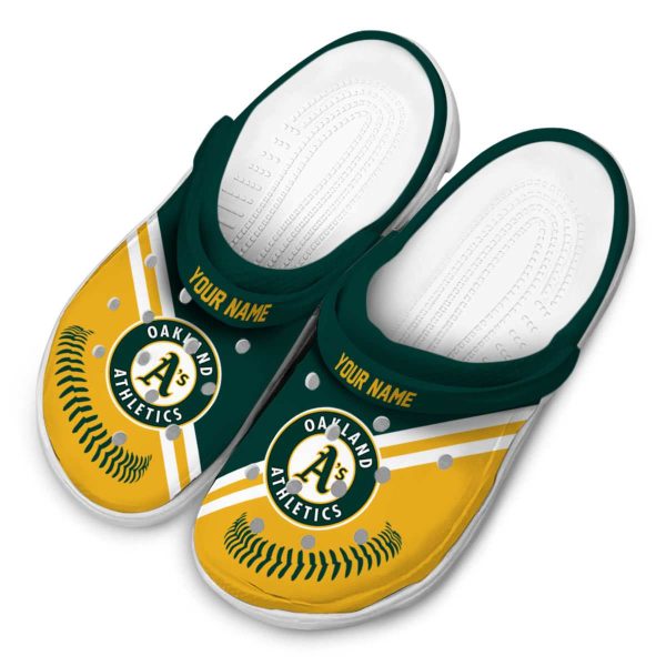 Custom Oakland Athletics Baseball Motif Crocs Trendy
