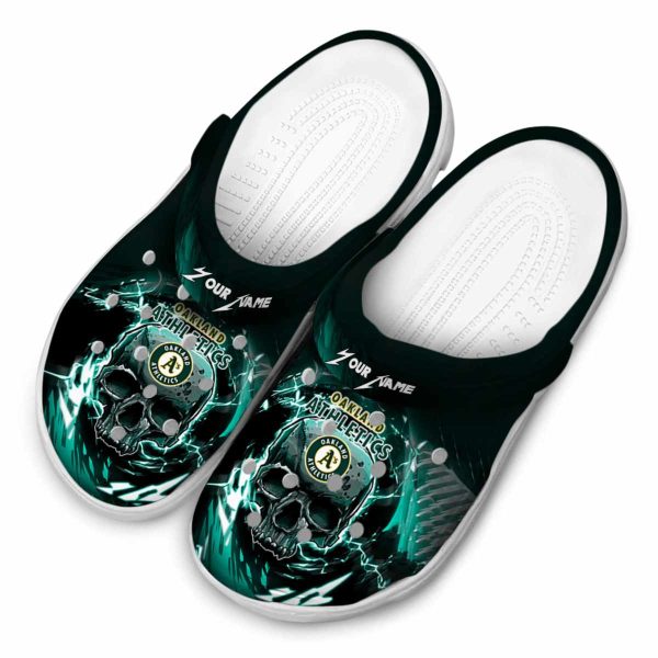 Custom Oakland Athletics Gothic Skull Crocs Trendy