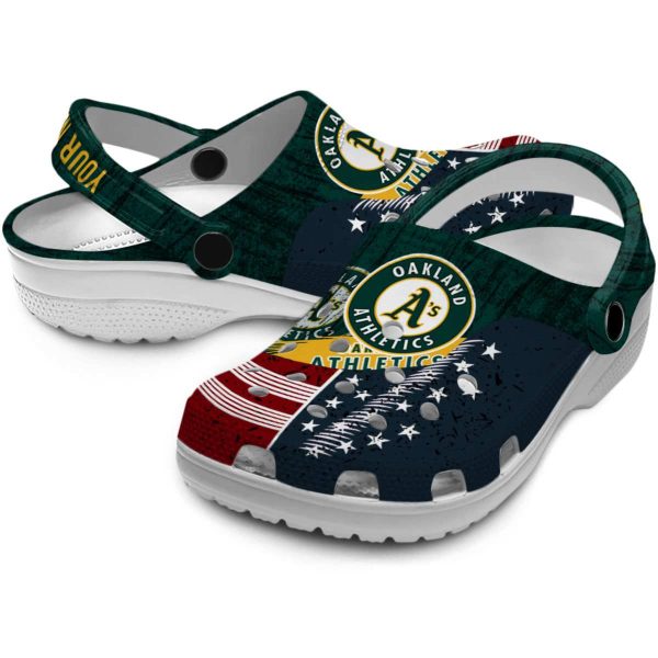 Custom Oakland Athletics Star Spangled Side Pattern Crocs Latest Model