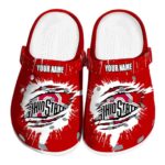 Custom Ohio State Buckeyes Splash Motif Background Crocs Best selling