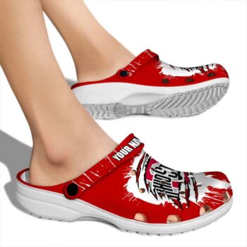 Custom Ohio State Buckeyes Splash Motif Background Crocs High quality