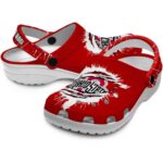 Custom Ohio State Buckeyes Splash Motif Background Crocs Best selling