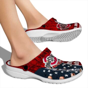 Custom Ohio State Buckeyes Star Spangled Side Pattern Crocs High quality