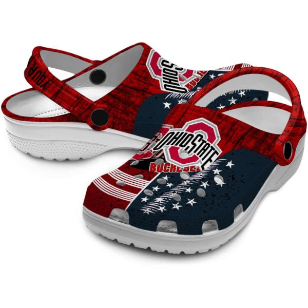 Custom Ohio State Buckeyes Star Spangled Side Pattern Crocs Latest Model