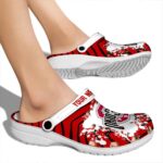 Custom Ohio State Buckeyes Zigzag Paint Burst Crocs Best selling