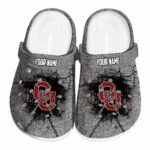 Custom Oklahoma Sooners Cracked Ground Texture Crocs Best selling