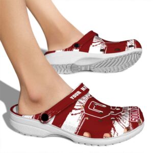 Custom Oklahoma Sooners Paint Splatter Graphics Crocs High quality
