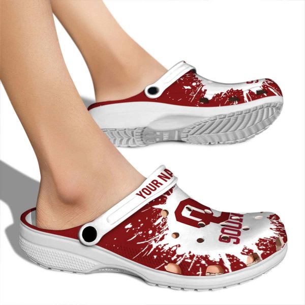 Custom Oklahoma Sooners Splash Art Crocs High quality