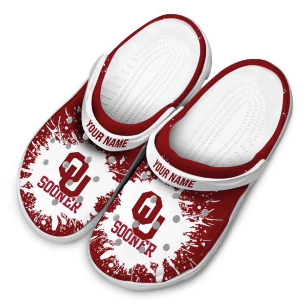Custom Oklahoma Sooners Splash Art Crocs Trendy