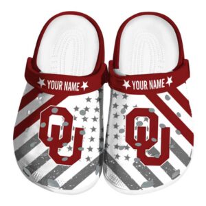 Custom Oklahoma Sooners Star Spangled Graphic Crocs Best selling