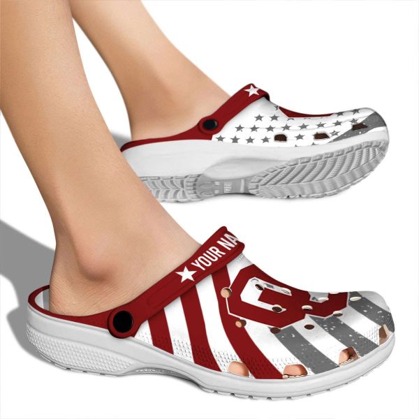Custom Oklahoma Sooners Star Spangled Graphic Crocs High quality