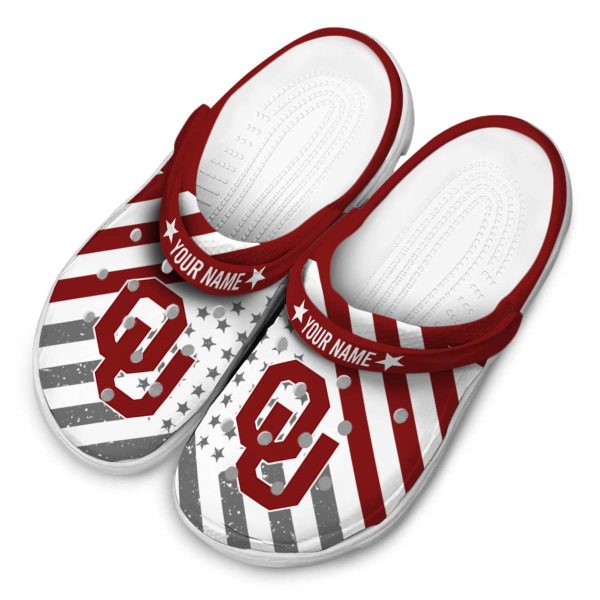 Custom Oklahoma Sooners Star Spangled Graphic Crocs Trendy