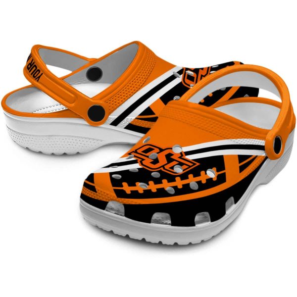 Custom Oklahoma State Cowboys Football Motif Crocs Latest Model