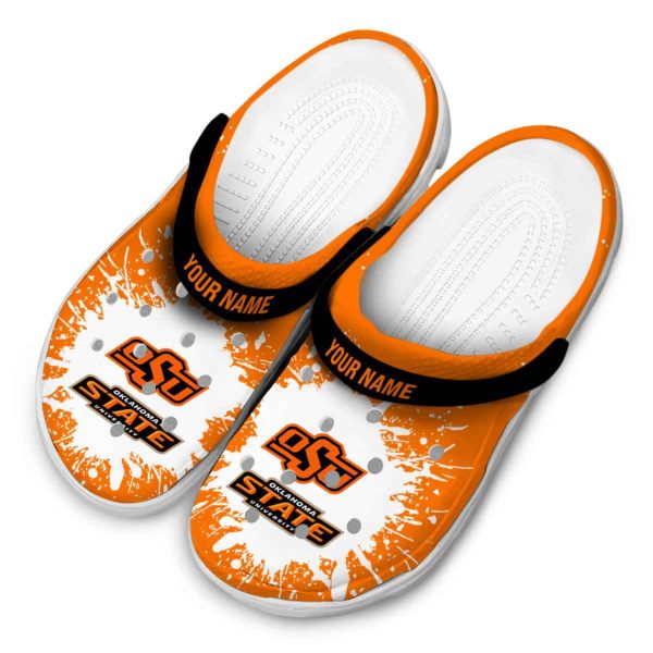 Custom Oklahoma State Cowboys Splash Art Crocs Trendy
