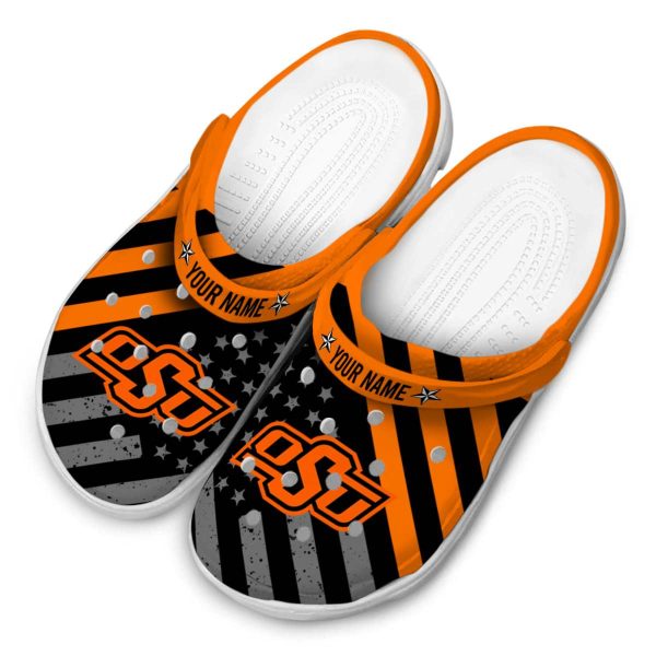 Custom Oklahoma State Cowboys Star Spangled Graphic Crocs Trendy