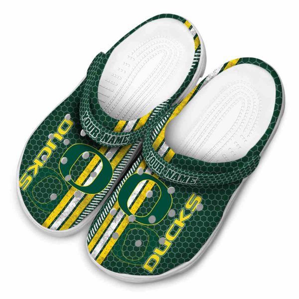 Custom Oregon Ducks Contrasting Stripes Crocs Trendy