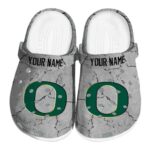 Custom Oregon Ducks Cracked Texture Crocs Best selling