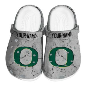 Custom Oregon Ducks Cracked Texture Crocs Best selling