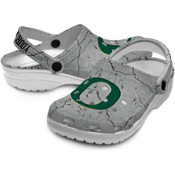 Custom Oregon Ducks Cracked Texture Crocs Latest Model