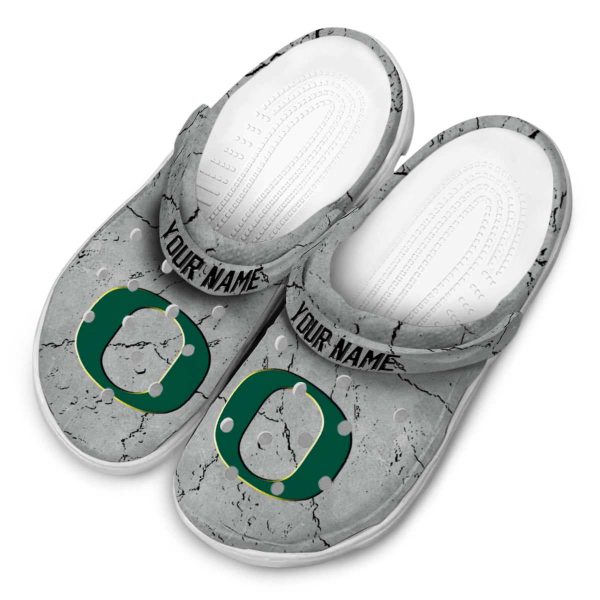 Custom Oregon Ducks Cracked Texture Crocs Trendy