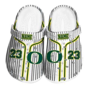 Custom Oregon Ducks Pinstripe Pattern Crocs Best selling
