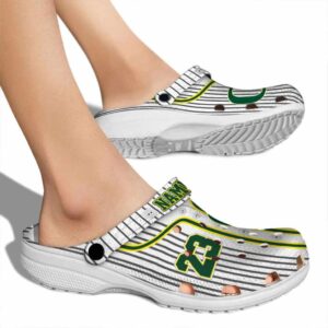 Custom Oregon Ducks Pinstripe Pattern Crocs High quality