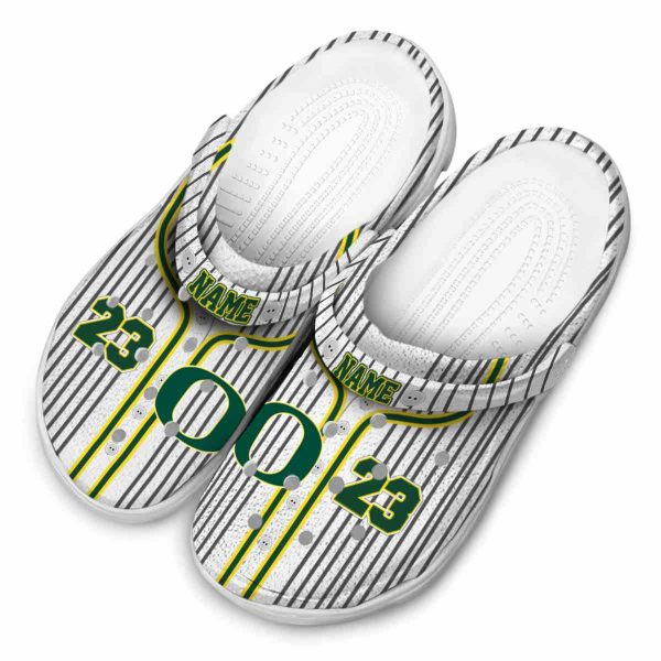 Custom Oregon Ducks Pinstripe Pattern Crocs Trendy