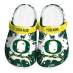 Custom Oregon Ducks Splatter Pattern Crocs Best selling