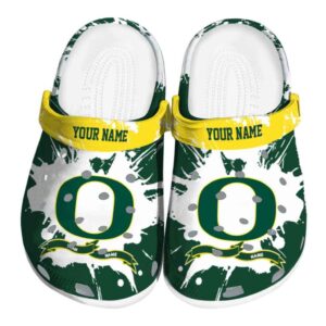 Custom Oregon Ducks Splatter Pattern Crocs Best selling