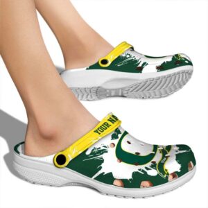 Custom Oregon Ducks Splatter Pattern Crocs High quality