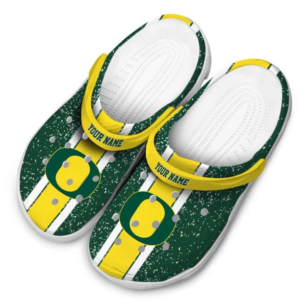 Custom Oregon Ducks Vertical Stripes Crocs Trendy
