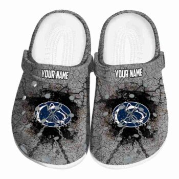 Custom Penn State Nittany Lions Cracked Ground Texture Crocs Best selling