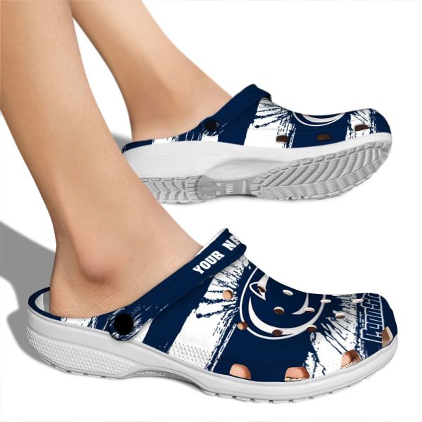 Custom Penn State Nittany Lions Paint Splatter Graphics Crocs High quality