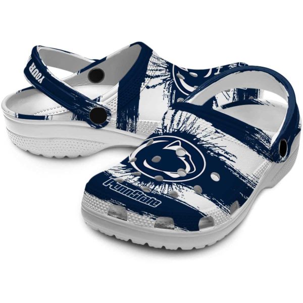 Custom Penn State Nittany Lions Paint Splatter Graphics Crocs Latest Model