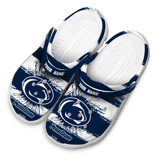 Custom Penn State Nittany Lions Paint Splatter Graphics Crocs Trendy