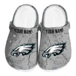 Custom Philadelphia Eagles Cracked Texture Crocs Best selling