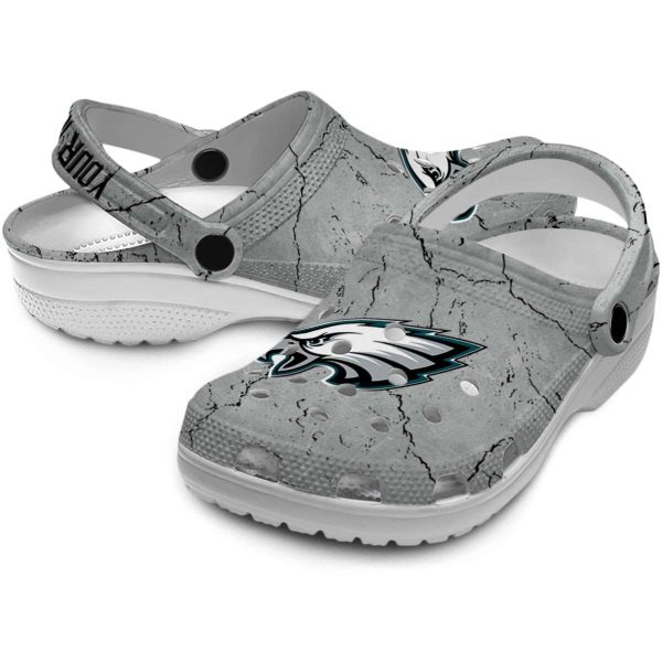 Custom Philadelphia Eagles Cracked Texture Crocs Latest Model
