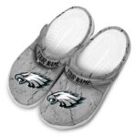 Custom Philadelphia Eagles Cracked Texture Crocs Best selling