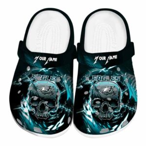Custom Philadelphia Eagles Gothic Skull Crocs Best selling