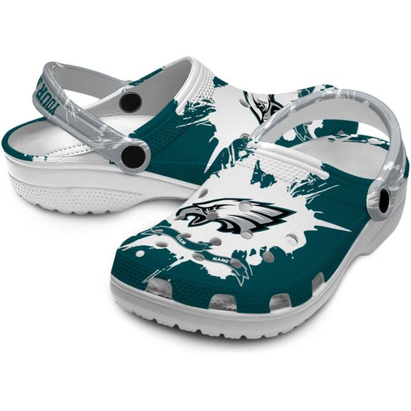 Custom Philadelphia Eagles Splatter Pattern Crocs Latest Model