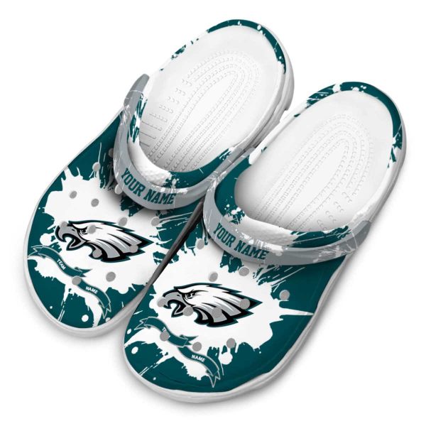 Custom Philadelphia Eagles Splatter Pattern Crocs Trendy