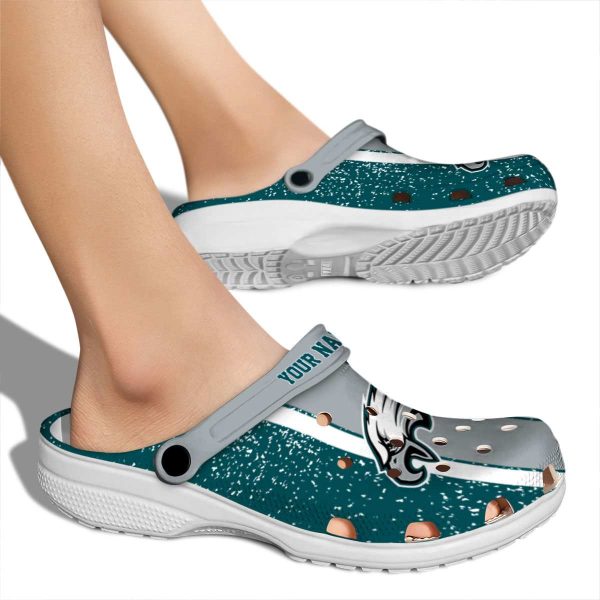 Custom Philadelphia Eagles Vertical Stripes Crocs High quality