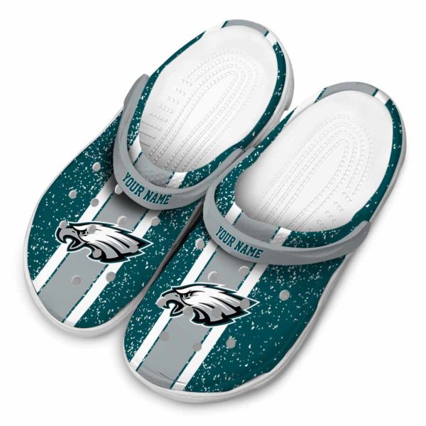 Custom Philadelphia Eagles Vertical Stripes Crocs Trendy