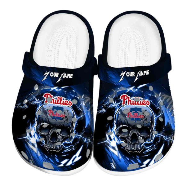 Custom Philadelphia Phillies Gothic Skull Crocs Best selling