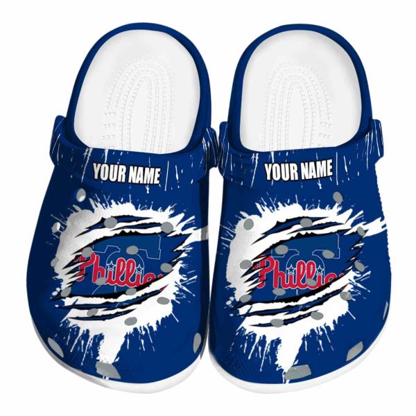 Custom Philadelphia Phillies Splash Motif Background Crocs Best selling